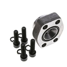 1-1/4'' SAE Flange 3000 PSI Plain Steel with G3/4'' Female Threads ISO 6162-1