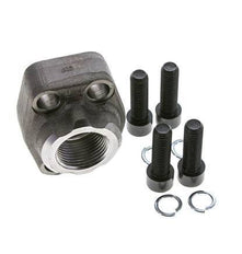 1-1/4'' SAE Flange 3000 PSI Plain Steel with G1'' Female Threads ISO 6162-1
