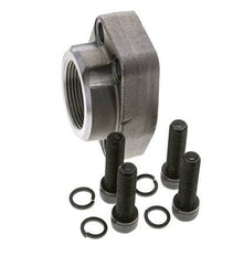 1-1/2'' SAE Flange 3000 PSI Plain Steel with G1-1/2'' Female Threads ISO 6162-1
