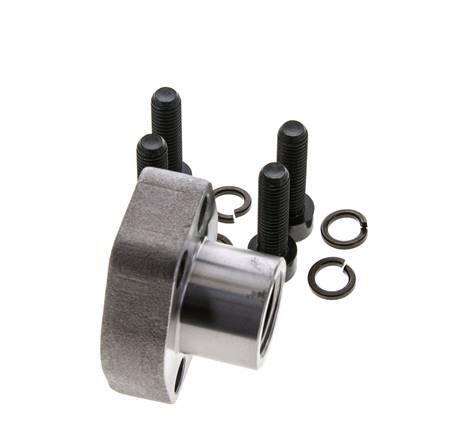 1/2'' SAE Flens 6000 psi Blank staal met G1/2'' Binnendraad ISO 6162-2