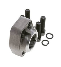 1-1/4'' SAE Flange 6000 PSI Plain Steel with G1-1/4'' Female Threads ISO 6162-2