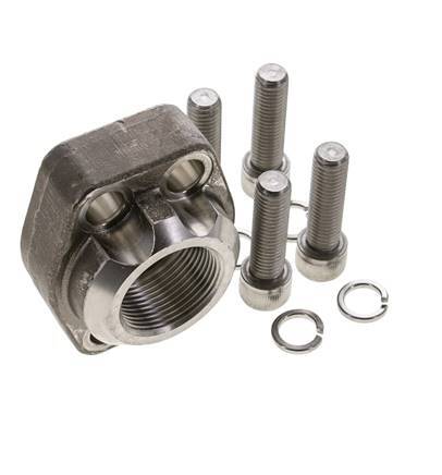 1-1/4'' SAE Flange 6000 PSI Stainless Steel with G1-1/4'' Female Threads ISO 6162-2