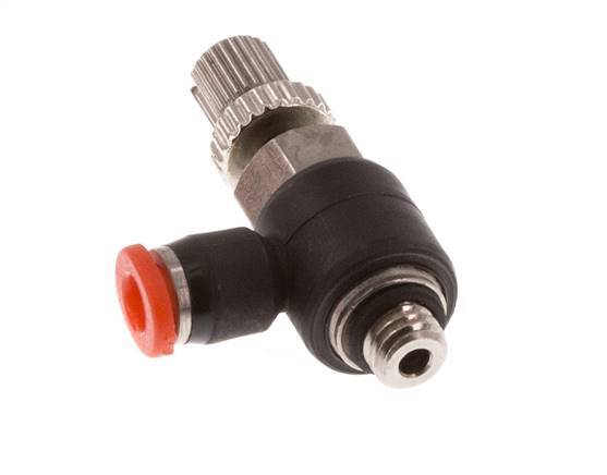 L-stuk Regelventiel 3 mm - M5 Regeling-in Messing/PBT