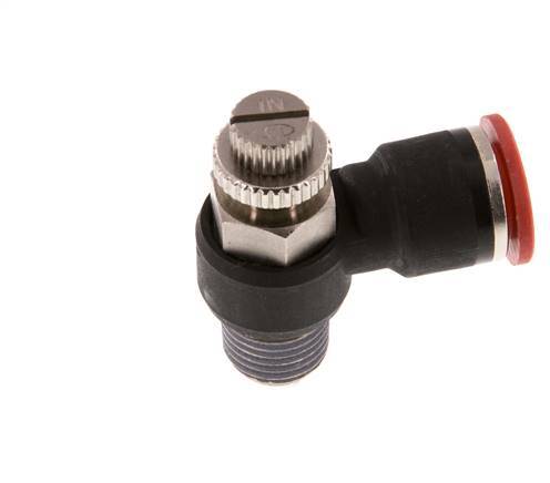 L-stuk Regelventiel 10 mm - R1/4'' Regeling-in Messing/Nylon