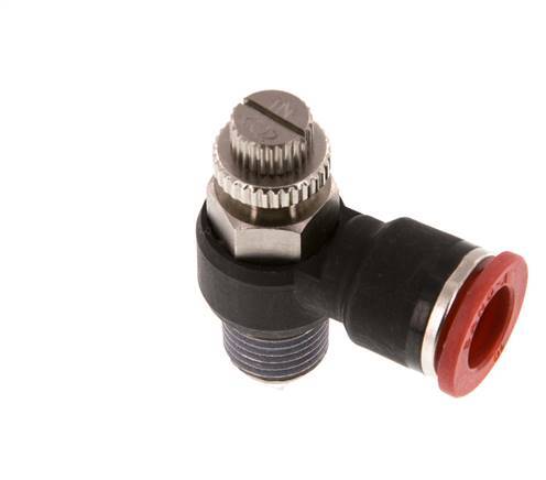 L-stuk Regelventiel 10 mm - R1/4'' Regeling-in Messing/Nylon