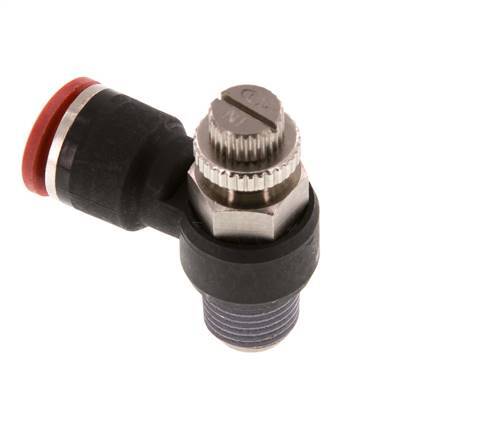 L-stuk Regelventiel 10 mm - R1/4'' Regeling-in Messing/Nylon