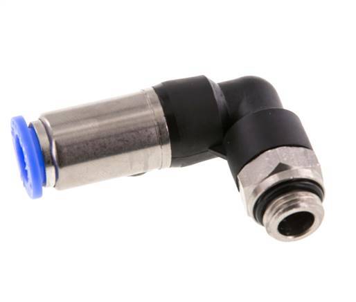 Push-In Fitting 10mm & G1/4'' Male Auto Shut-Off Elbow Brass/PBT 0-10bar (0-145psi)