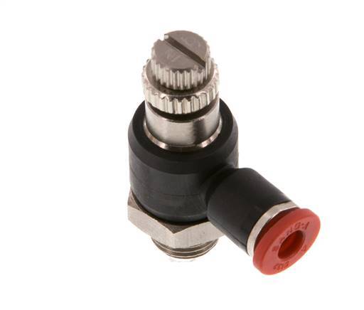 L-stuk Regelventiel 4 mm - G1/8'' Regeling-in Messing/Nylon