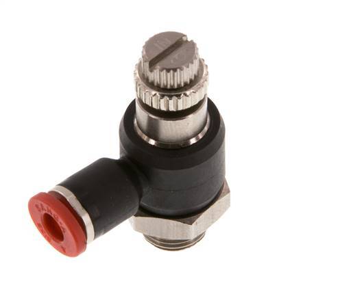 L-stuk Regelventiel 4 mm - G1/8'' Regeling-in Messing/Nylon
