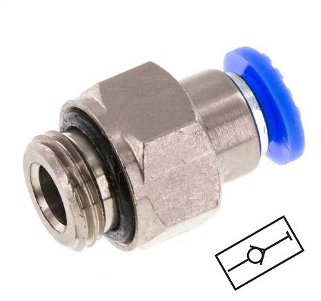 Push-In Fitting 8mm & G3/8'' Male Auto Shut-Off Brass/PBT 0-10bar (0-145psi)