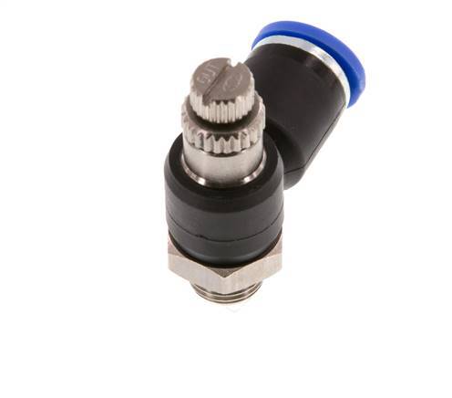 L-stuk Regelventiel 8 mm - G1/8'' Regeling-Uit Messing/Nylon