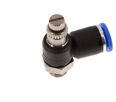 L-stuk Regelventiel 8 mm - G1/8'' Regeling-Uit Messing/Nylon