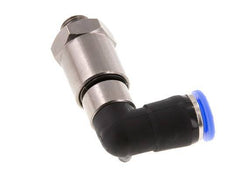 8mm & G1/8'' L-stuk Hoge Snelheid Draaidoorvoer Insteek Buitendraad Vernikkeld Messing/PBT NBR