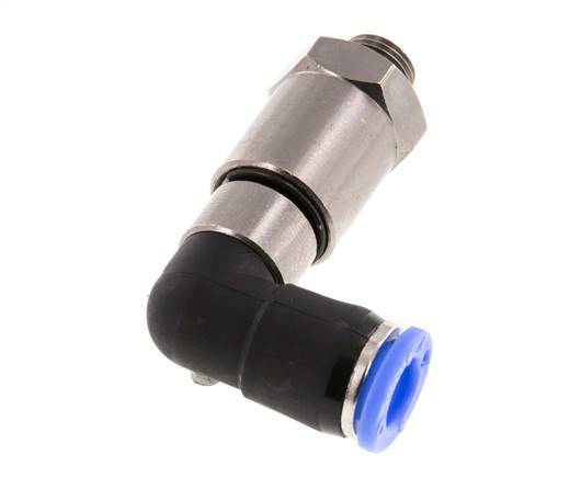 8mm & G1/8'' L-stuk Hoge Snelheid Draaidoorvoer Insteek Buitendraad Vernikkeld Messing/PBT NBR