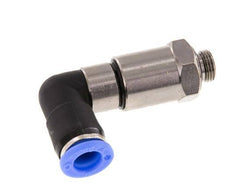 8mm & G1/8'' L-stuk Hoge Snelheid Draaidoorvoer Insteek Buitendraad Vernikkeld Messing/PBT NBR
