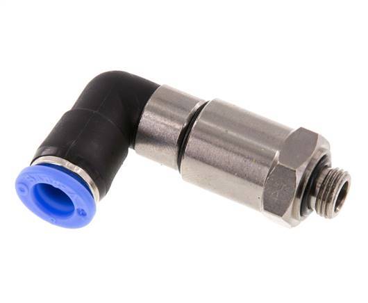 8mm & G1/8'' L-stuk Hoge Snelheid Draaidoorvoer Insteek Buitendraad Vernikkeld Messing/PBT NBR