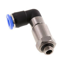 8mm & G1/8'' L-stuk Hoge Snelheid Draaidoorvoer Insteek Buitendraad Vernikkeld Messing/PBT NBR