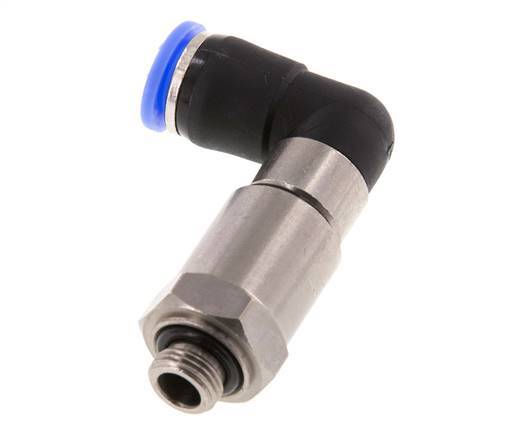 8mm & G1/8'' L-stuk Hoge Snelheid Draaidoorvoer Insteek Buitendraad Vernikkeld Messing/PBT NBR