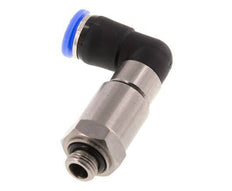 8mm & G1/8'' L-stuk Hoge Snelheid Draaidoorvoer Insteek Buitendraad Vernikkeld Messing/PBT NBR