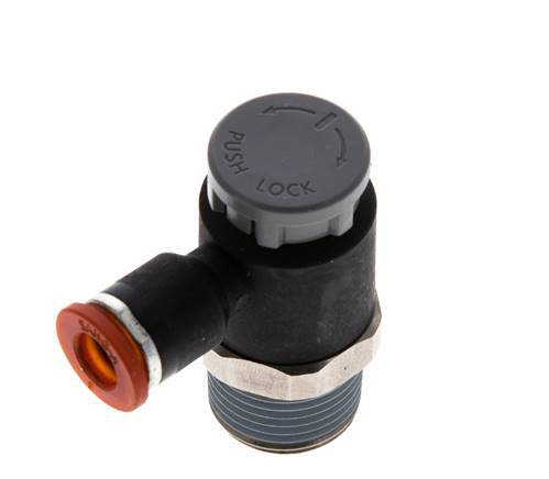 L-stuk Regelventiel 6 mm - R3/8'' Regeling-in Messing/Nylon Borgmoer