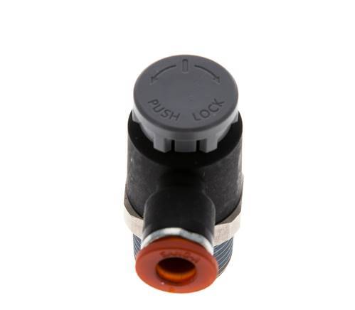 L-stuk Regelventiel 6 mm - R3/8'' Regeling-in Messing/Nylon Borgmoer