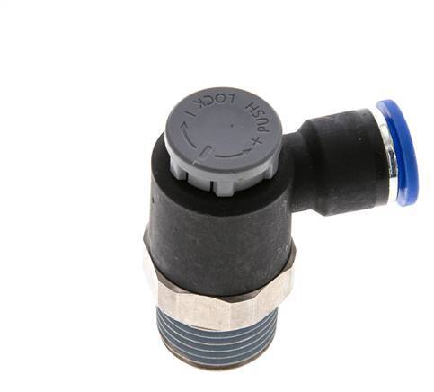L-stuk Regelventiel 10 mm - R1/2'' Regeling-Uit Messing/Nylon Borgmoer