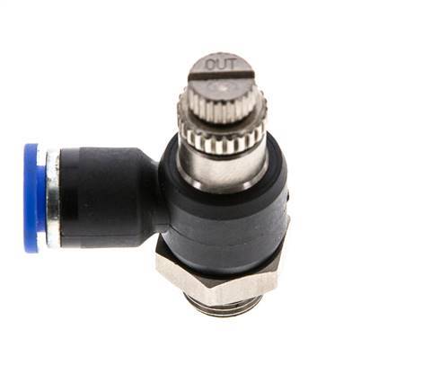L-stuk Regelventiel 6 mm - G1/8'' Regeling-Uit Messing/Nylon