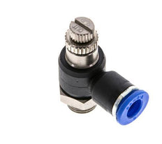 L-stuk Regelventiel 6 mm - G1/8'' Regeling-Uit Messing/Nylon