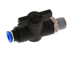 6 mm - R1/4'' Kunststof/Messing rechte 2-Weg Kogelkraan