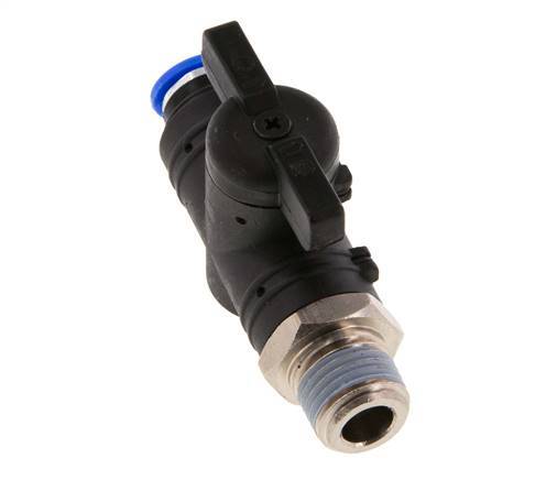 2-Way Straight Ball Valve 6 mm - R1/4'' Plastic/Brass