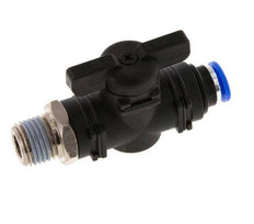 6 mm - R1/4'' Kunststof/Messing rechte 2-Weg Kogelkraan