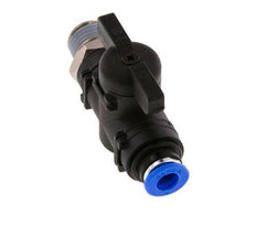 6 mm - R1/4'' Kunststof/Messing rechte 2-Weg Kogelkraan