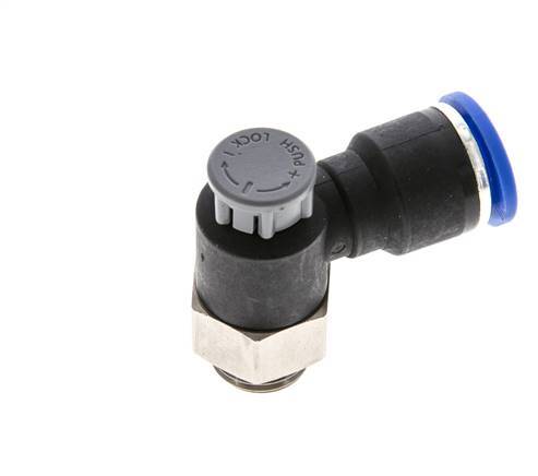 L-stuk Regelventiel 10 mm - G1/4'' Regeling-Uit Messing/Nylon Borgmoer