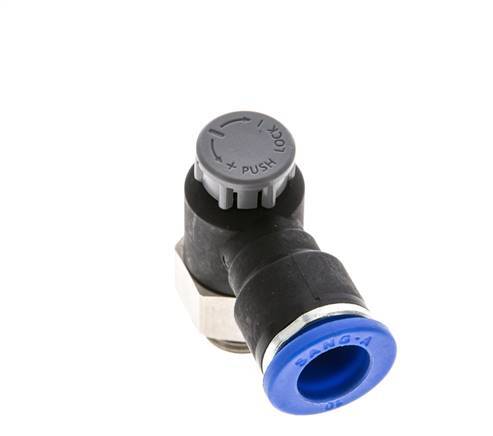 L-stuk Regelventiel 10 mm - G1/4'' Regeling-Uit Messing/Nylon Borgmoer