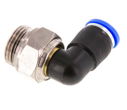 10mm & G1/2'' L-stuk Draaidoorvoer Insteek Buitendraad Vernikkeld Messing/PBT NBR
