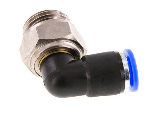 10mm & G1/2'' L-stuk Draaidoorvoer Insteek Buitendraad Vernikkeld Messing/PBT NBR