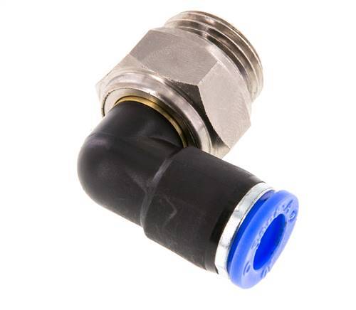 10mm & G1/2'' L-stuk Draaidoorvoer Insteek Buitendraad Vernikkeld Messing/PBT NBR