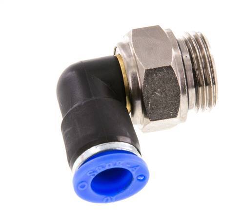 10mm & G1/2'' L-stuk Draaidoorvoer Insteek Buitendraad Vernikkeld Messing/PBT NBR