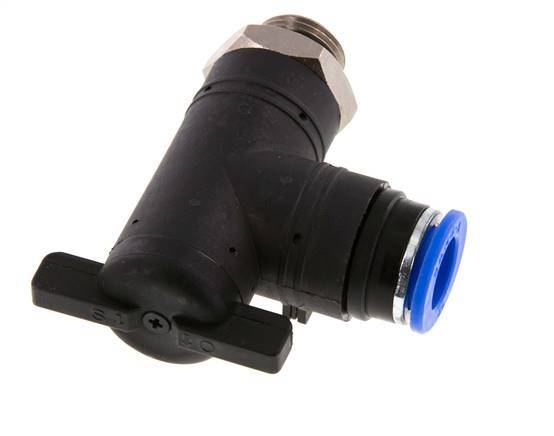 12 mm - G3/8'' Kunststof/Messing L-stuk 2-Weg Kogelkraan