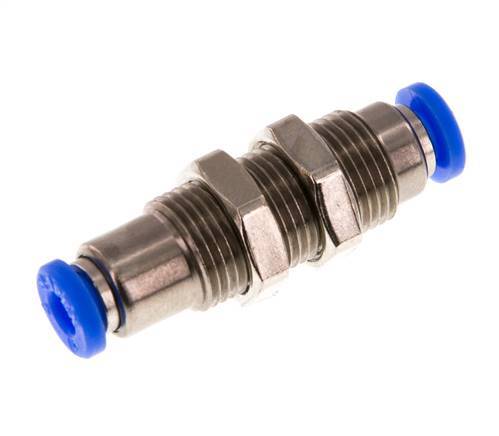 4mm Zelfsluitende Insteekkoppeling Vernikkeld Messing/PBT Schotdoorvoer 0-10 bar