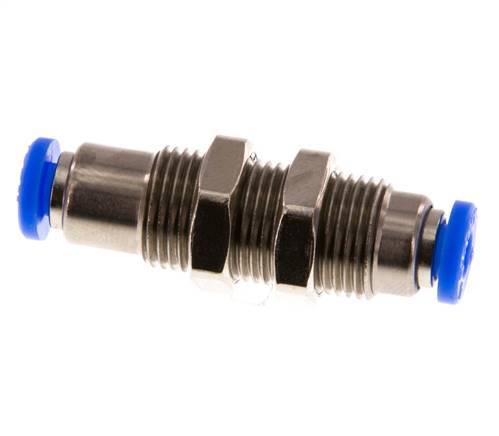 4mm Zelfsluitende Insteekkoppeling Vernikkeld Messing/PBT Schotdoorvoer 0-10 bar