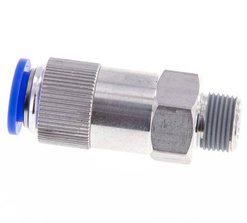 Push-In Check Valve 12mm & R3/8'' Male Aluminum 0.2-10bar (3-145psi) Hose-Thread