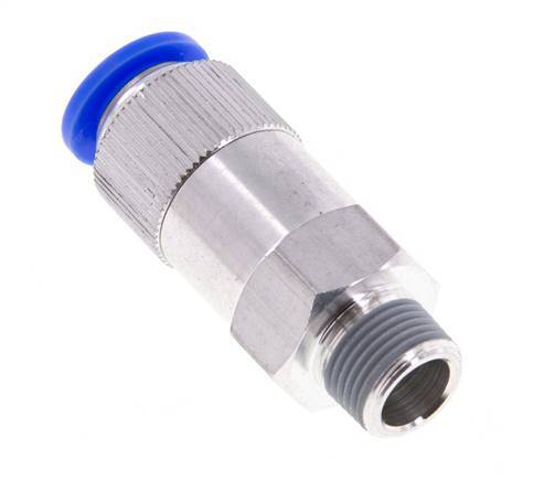 Push-In Check Valve 12mm & R3/8'' Male Aluminum 0.2-10bar (3-145psi) Hose-Thread