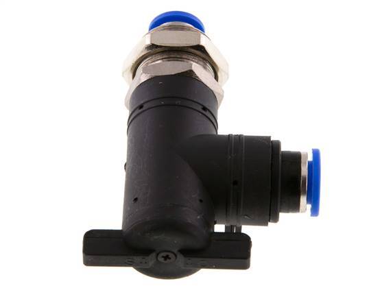 10 mm Kunststof/Messing L-stuk 2-Weg Kogelkraan Schotdoorvoer