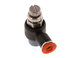 L-stuk Regelventiel 4 mm - R1/8'' Regeling-in Messing/Nylon