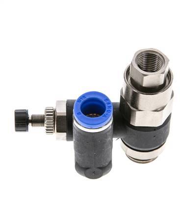 Draaibaar Regelventiel 8 mm - G1/4''-G1/8'' Regeling-Uit Messing/Nylon Indirect Gestuurde Terugslagklep