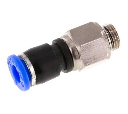 6mm & G1/8'' Draaidoorvoer Insteek Buitendraad Vernikkeld Messing/PBT NBR