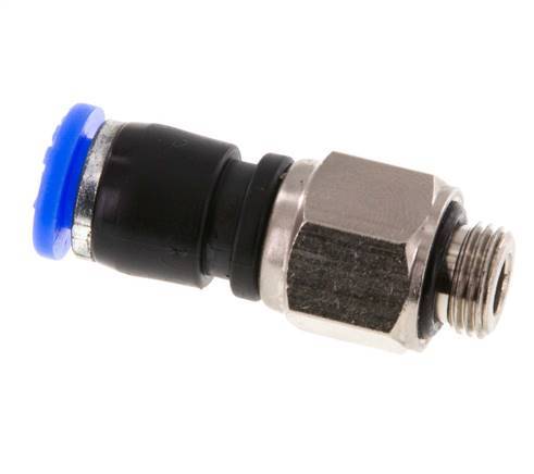 6mm & G1/8'' Draaidoorvoer Insteek Buitendraad Vernikkeld Messing/PBT NBR