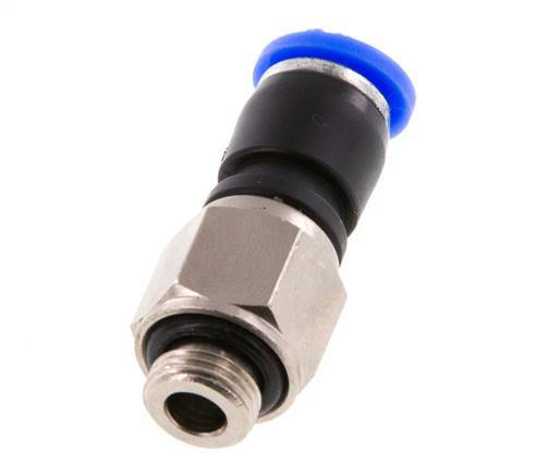 6mm & G1/8'' Draaidoorvoer Insteek Buitendraad Vernikkeld Messing/PBT NBR