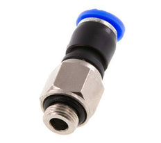 6mm & G1/8'' Draaidoorvoer Insteek Buitendraad Vernikkeld Messing/PBT NBR